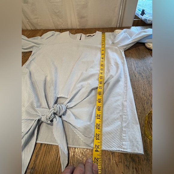 PART TWO – Blue Striped Tie-Front Blouse Size 36 - Picture 8 of 8